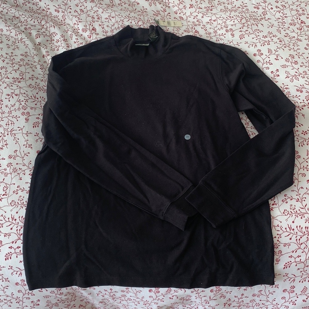 Eddie Bauer black, mock-neck, long sleeve tee